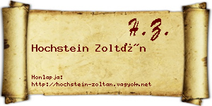 Hochstein Zoltán névjegykártya